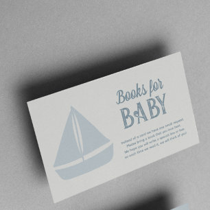 Carte D'accompagnement Baby shower Nautical Boy Books for Baby