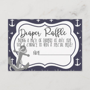 Carte D'accompagnement Baby shower nautique Boy Ahoy C'est une couche gar