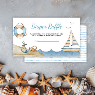 Carte D'accompagnement Baby shower Nautique de plongeur Raffle