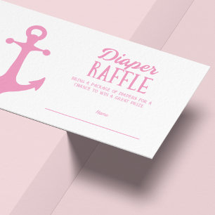 Carte D'accompagnement Baby shower Nautique Fille Raffle