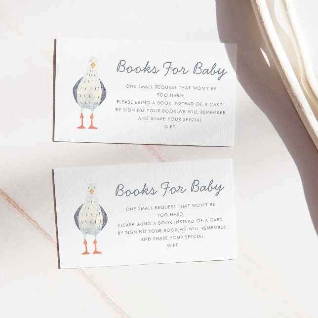 Carte D'accompagnement Baby shower nautique mignon Seagull (Créateur téléchargé)