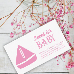 Carte D'accompagnement Baby shower Nautique pour filles Livres pour bébé