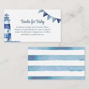 Carte D'accompagnement Baby shower Navy Lighthouse Livres pour bébé