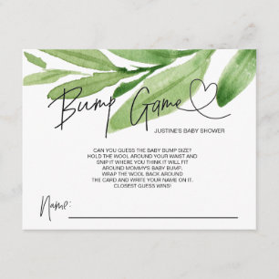Carte D'accompagnement Baby shower neutre Jeu Bump Guess Garçon Fille Car