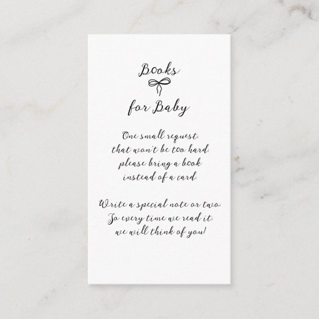 Carte D'accompagnement Baby shower neutre minimaliste moderne Bow (Devant)