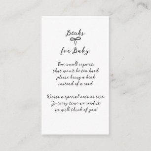 Carte D'accompagnement Baby shower neutre minimaliste moderne Bow