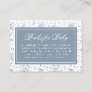 Carte D'accompagnement Baby shower Nounours Dusty Blue Chinoiserie