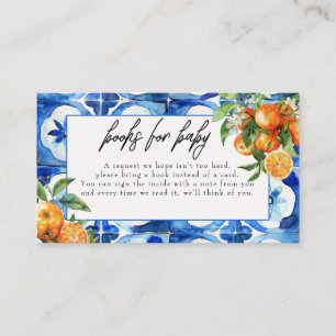 Carte D'accompagnement Baby shower Orange Aquarelle Italien Demande de ré