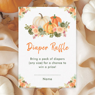 Carte D'accompagnement Baby Shower Orange et Vert: Tirage au sort de couc