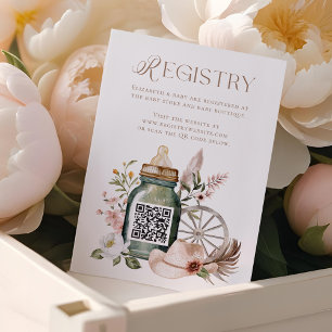 Carte D'accompagnement Baby shower Ouest sauvage Registre du code QR