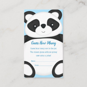 Carte D'accompagnement Baby shower Ours Panda Bleu