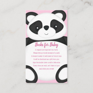 Carte D'accompagnement Baby shower Ours Panda Rose