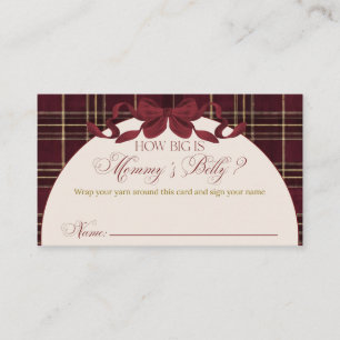 Carte D'accompagnement Baby shower ours polaire fille noeud carreaux vent