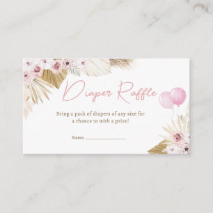 Carte D'accompagnement Baby shower Ours rose Boho Refus de couche