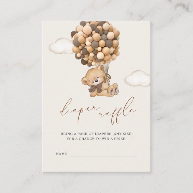 Carte D'accompagnement Baby shower Ours Teddy Refroidisseur Raffin Encein (Devant)