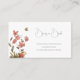 Carte D'accompagnement Baby shower papillon mignon Apportez un livre