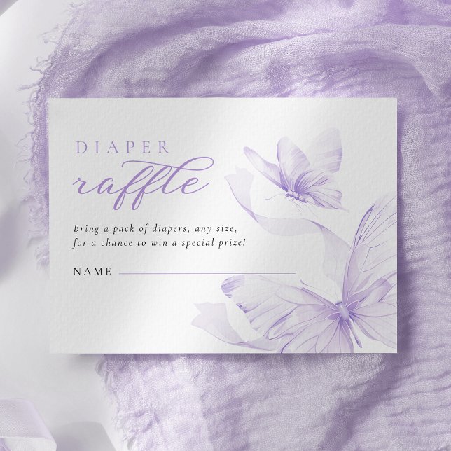 Carte D'accompagnement Baby shower Papillon violet Déchets (Créateur téléchargé)