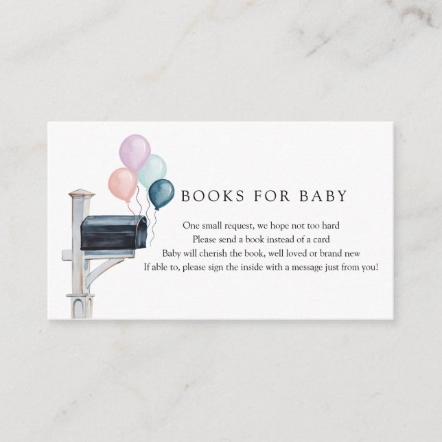 Carte D'accompagnement Baby shower par courrier Envoyer un livre (Devant)