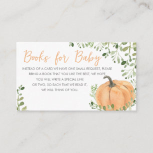 Carte D'accompagnement Baby shower petit Citrouille de verdure Livres pou