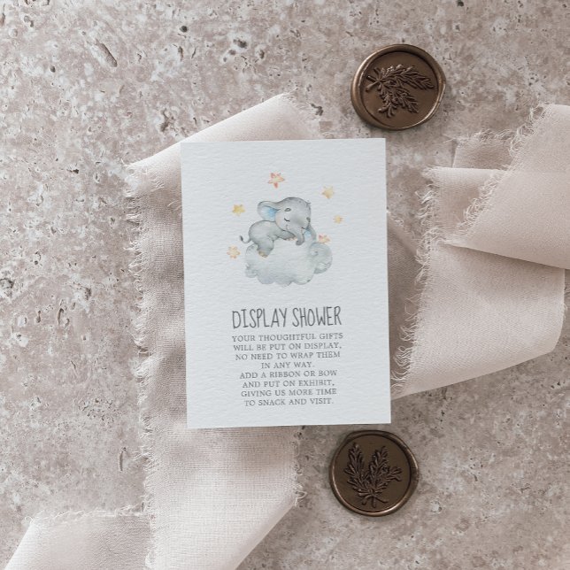 Carte D'accompagnement Baby shower petit éléphant garçon douche à écran (Créateur téléchargé)