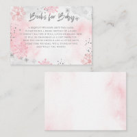 Baby shower Pink Silver Snowflakes Demande de rése