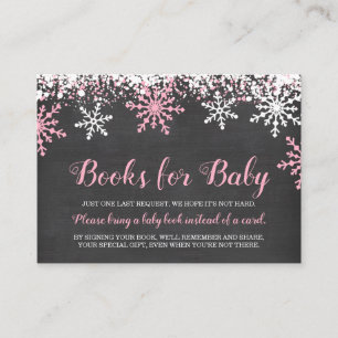Carte D'accompagnement Baby shower Pink White Snowflakes Demande de réser
