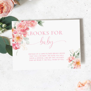 Carte D'accompagnement Baby shower Piper Peony Livres Pour Baby Request