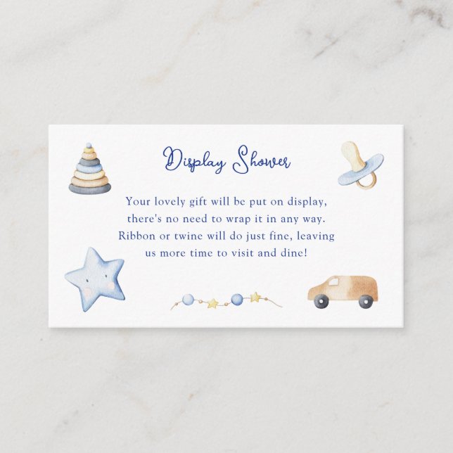 Carte D'accompagnement Baby shower pour bébé Adventure Boy Toy Affichage  (Devant)