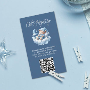 Carte D'accompagnement Baby shower QR Code d'aquarelle mou