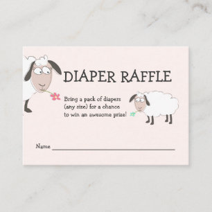 Carte D'accompagnement Baby shower, Raffle de couches roses
