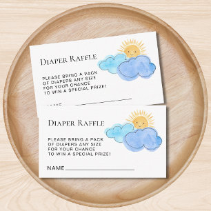 Carte D'accompagnement Baby shower Raffle Sun Et Nuages