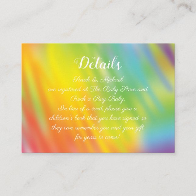 Carte D'accompagnement Baby shower Rainbow Tie Dye (Devant)