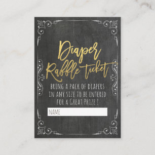 Carte D'accompagnement Baby shower Refus de couches Billet Floral Chalkbo