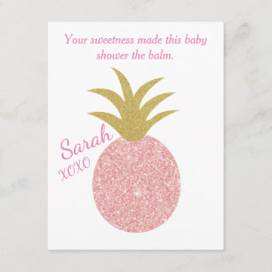 Carte D'accompagnement baby shower rose ananas Lip Balm Favoriser