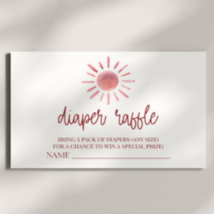 Carte D'accompagnement Baby shower rose Boho Sunshine Raffle de couche