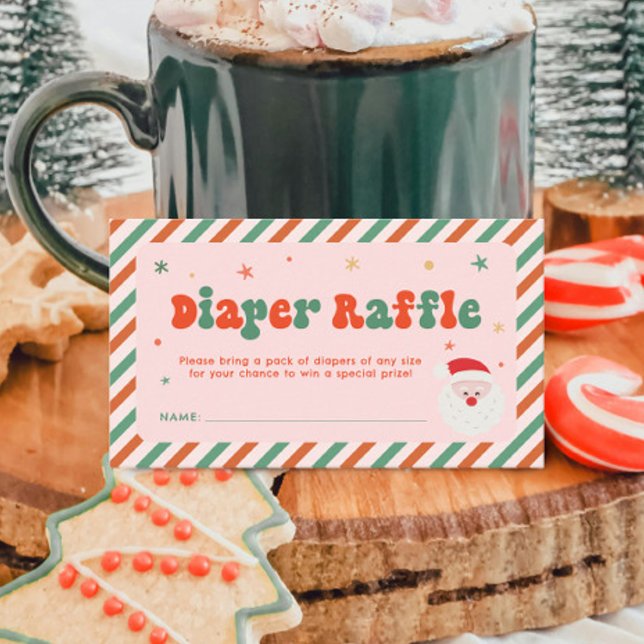 Carte D'accompagnement Baby shower rose de Noël Déchets Raffle (Créateur téléchargé)