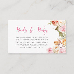 Carte D'accompagnement Baby shower rose Floral Citrouille Livres pour béb
