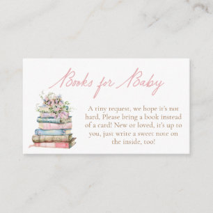 Carte D'accompagnement Baby shower rose Floral Garden Livres pour bébé