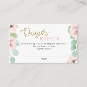 Carte D'accompagnement Baby shower rose floral Raffin