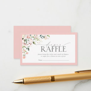 Carte D'accompagnement Baby shower rose floral Raffin