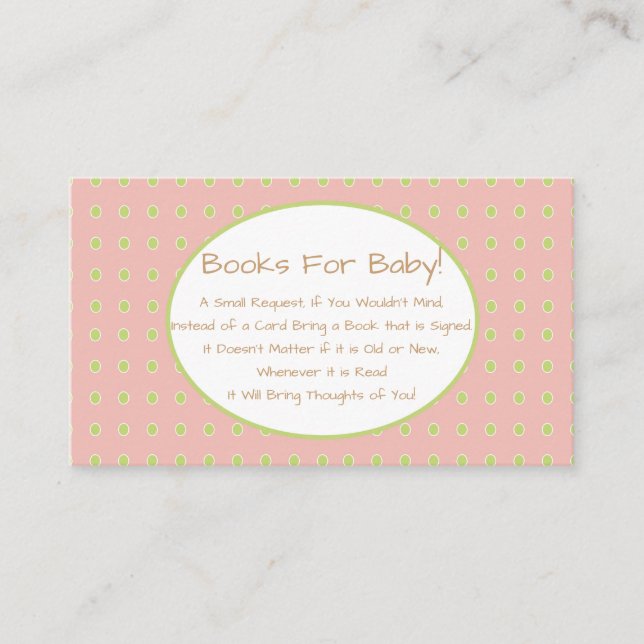 Carte D'accompagnement Baby shower Rose Girl Bird Demande de carnet Insér (Devant)