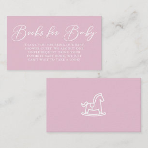 Carte D'accompagnement Baby shower rose mignon Livres minimalistes pour b