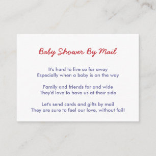 Carte D'accompagnement Baby shower Rouge Blanc Et Bleu Par Courrier