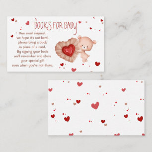 Carte D'accompagnement Baby shower Rouge Sweetheart Livres Pour Baby Card