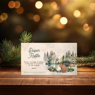 Carte D'accompagnement Baby shower roumain d'ours de forêt