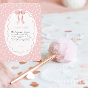Carte D'accompagnement Baby Shower Ruban Rose Points Bébé Fille Tirage Co