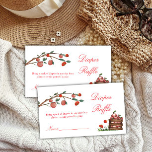 Carte D'accompagnement Baby shower rustique Ladybug Apple Diaper Raffle