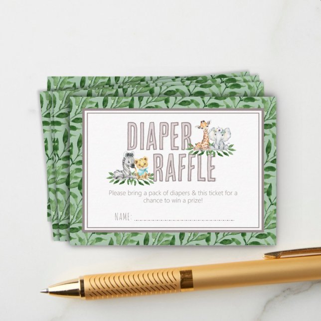 Carte D'accompagnement Baby shower Safari Neutre selon le genre Refus de  (Créateur téléchargé)