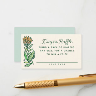 Carte D'accompagnement Baby shower Scandinave Artistique Déchets Raffle