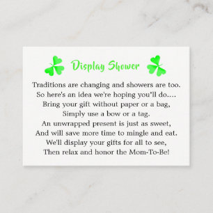 Carte D'accompagnement Baby shower Shamrock irlandais Leprechaun